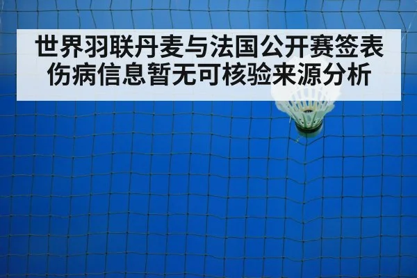 世界羽联丹麦与法国公开赛签表伤病信息暂无可核验来源分析
